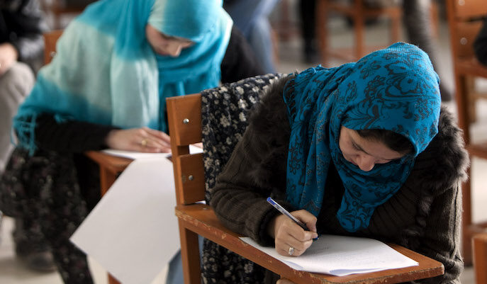 Female Students Study